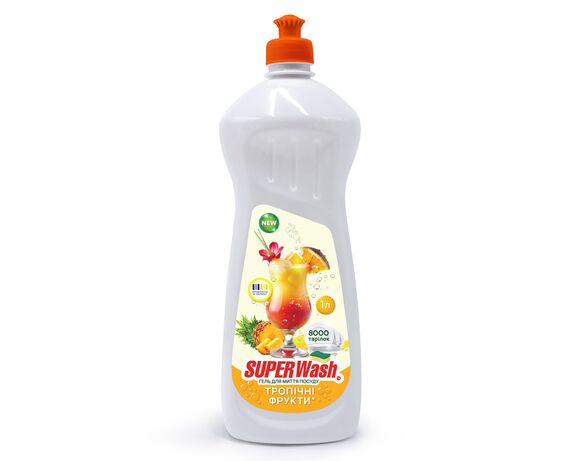 Гель для миття посуду SUPER Wash Тропічні фрукти 1 л Аврора купити
