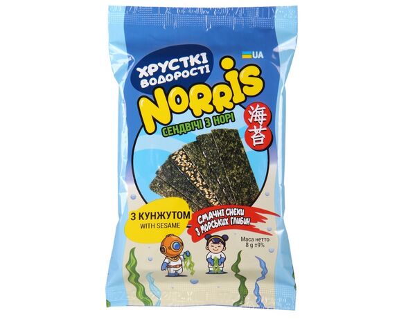 Сендвічі норі хрусткі NORRIS з кунжутом 8 г в інтернет-магазині Аврора