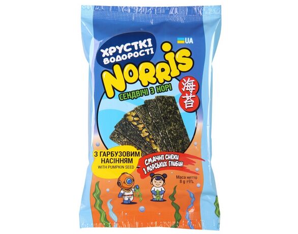 Сендвічі норі хрусткі NORRIS з гарбузовим насінням 8 г в інтернет-магазині Аврора