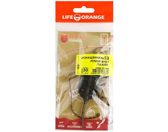 Оснащення коропове для бойлу LIFE ORANGE Roomy Flat Metho Leadcore №53 30 г Аврора картинка 2 вартість
