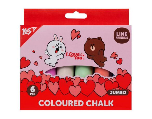 Набір крейди для малювання YES JUMBO Line Friends 6 кольорів/уп Аврора відгуки