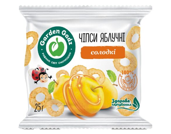 Чипси фруктові сушені Garden Gadz Яблучні солодкі 25 г Аврора фото