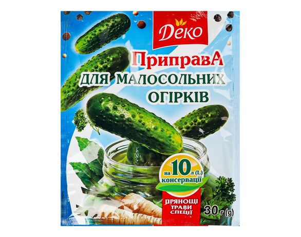 Приправа пряна для малосольних огірків ДЕКО на 10 л, 30 г в інтернет-магазині Аврора