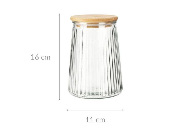 Ємність для сипучих скляна Excellent Houseware 1000 мл Аврора картинка 5 вартість