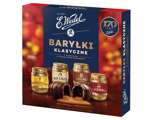 Набір цукерок шоколадних E.Wedel BARRELS Класичні 200 г Аврора з доставкою