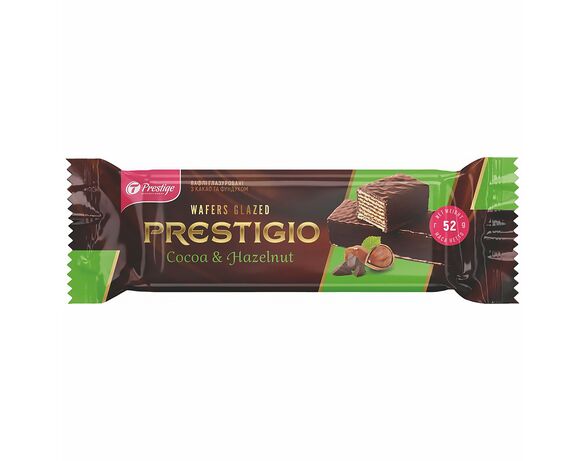 Вафлі глазуровані T Prestige PRESTIGIO з какао, фундуком 52 г Аврора каталог