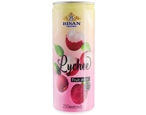 Напій соковий безалкогольний негазований BISAN DRINKS Лічі ж/б 250 мл Аврора фото
