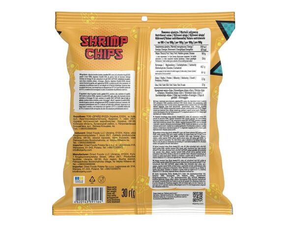 Чипси креветкові Asian chips зі смаком сиру 30 г картинка 2 в Аврорі