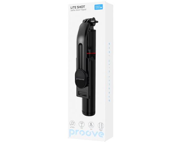 Штатив-тринога для телефону Proove Lite Shot Selfie Stick чорний 1060 мм Аврора фото