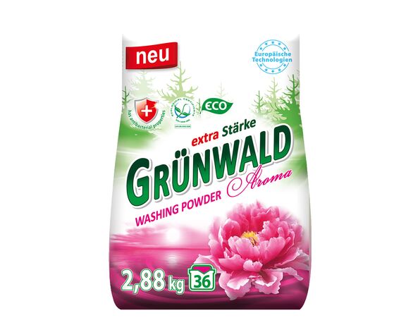 Порошок пральний безфосфатний універсальний Grunwald Aroma 2,88 кг Аврора вартість