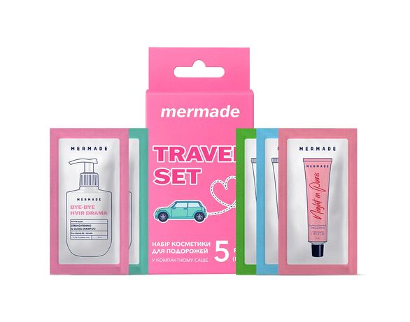 Набір косметики для подорожей MERMADE Travel mini 5 саше в упаковці картинка 9 в Аврорі