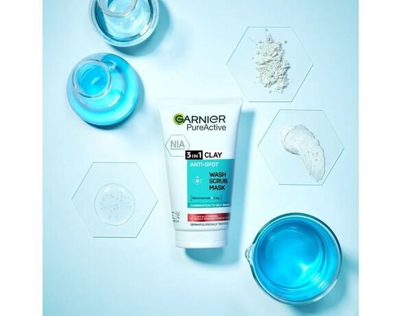 Гель для вмивання обличчя 3в1 GARNIER Pure Active з глиною 150 мл Аврора картинка 5 вартість