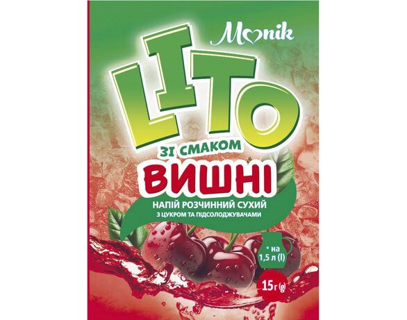 Суміш для приготування напою Monik зі смаком вишні 15 г Аврора фото