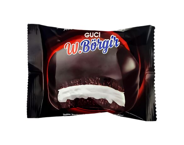 Печиво-сендвіч глазуроване Guci W.Burger з маршмелоу 40 г Аврора недорого