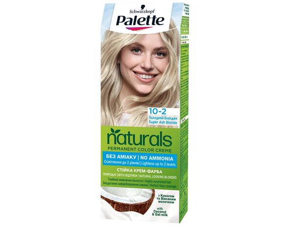 Крем-фарба для волосся стійка Palette Naturals Холодний блонд 10-2 в Аврорі