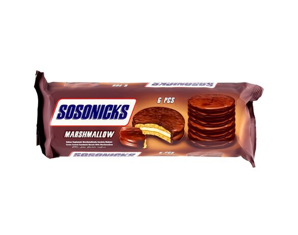 Печиво-сендвіч глазуроване Sosonicks з маршмелоу 6 шт Аврора фото