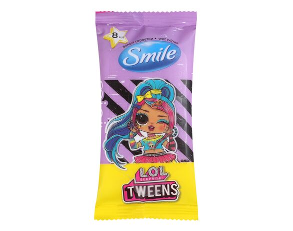 Серветки вологі Smile Ліцензійні герої MGA 8 шт/уп Аврора з доставкою