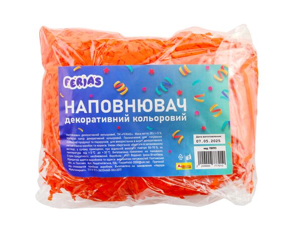 Наповнювач декоративний паперовий FERIAS колір мікс 30 г Аврора фото