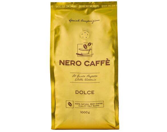 Кава натуральна смажена в зернах NERO CAFFE GOLD 1000 г Аврора вартість
