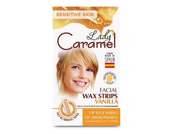 Смужки воскові для епіляції обличчя Lady Caramel Ваніль 12 шт/уп Аврора дешево