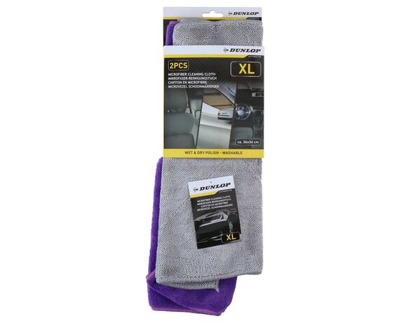 Набір серветок автомобільних мікрофібра DUNLOP XL 36х36 см 2 шт в інтернет-магазині Аврора