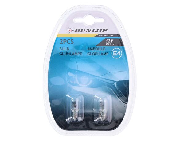 Набір автоламп клиноподібних DUNLOP T10 5Вт 12В 2шт Аврора фото