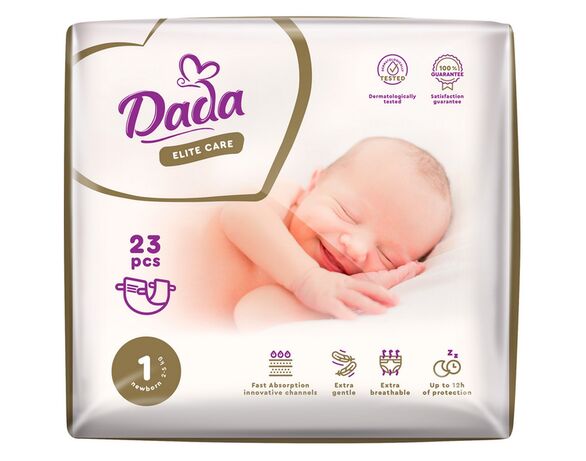 Підгузки дитячі Dada Elite Care Newborn 1" 2-5 кг, 23 шт/уп. Аврора недорого
