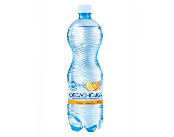 Вода сильногазована ОБОЛОНСЬКА зі смаком лимона, апельсина 0,5 л в Аврорі