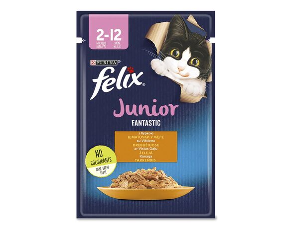 Корм для кошенят Felix Fantastic Курка пауч 85 г Аврора дешево