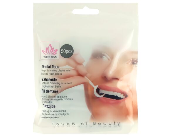 Нитка зубна з тримачем Touch of Beauty 50 шт Аврора ціна