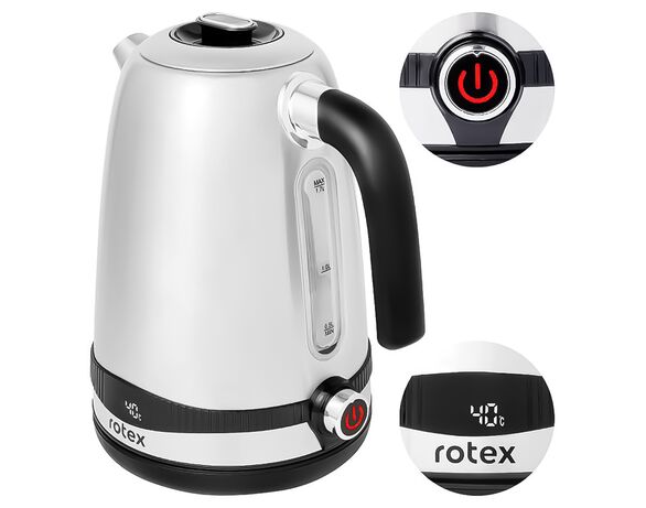 Чайник електричний Rotex RKT79-S Smart 1,7 л 2200 Вт Аврора картинка 3 відгуки
