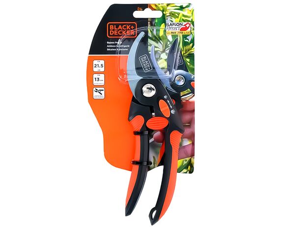 Секатор садовий обвідний BLACK+DECKER 21,5 см Аврора фото