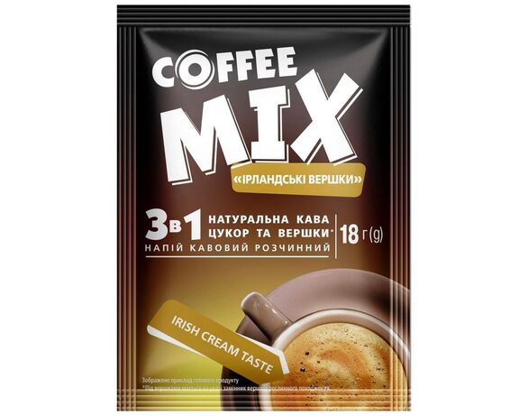 Напій кавовий розчинний 3в1 COFFEE MIX Ірландські вершки 18 г Аврора каталог
