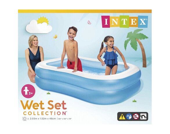 Басейн надувний прямокутний Intex 203х152х48 см Аврора картинка 3 з доставкою