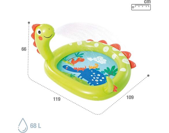 Басейн надувний дитячий з розпилювачем Intex Dino 119х109 см Аврора картинка 4 дешево