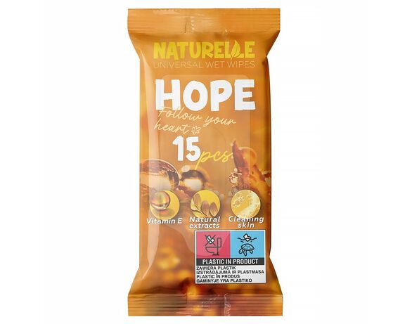 Серветки вологі універсальні NATURELLE Hope 15 шт/уп Аврора відгуки
