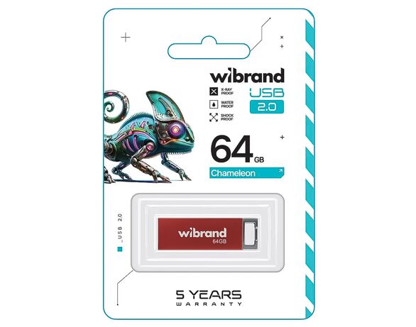 Флеш-накопичувач Wibrand USB 2.0 Chameleon 64 Гб Аврора картинка 2 купити