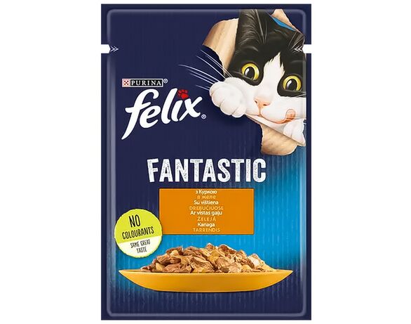 Корм для котів Felix Fantastic курка пауч 85г Аврора дешево