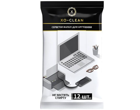 Серветки вологі для догляду за оргтехнікою XоKо XO-Clean 12 шт/уп Аврора ціна