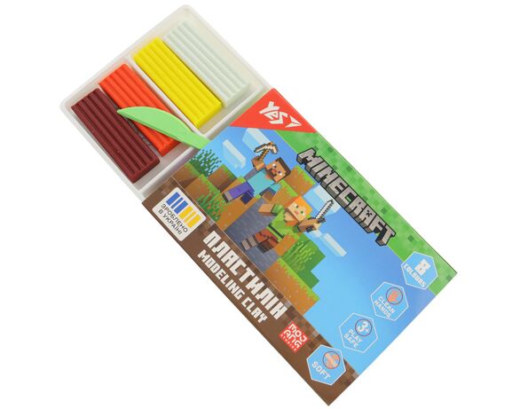 Пластилін для ліплення дитячий YES Minecraft 8 кольорів 160 г Аврора картинка 3 купити