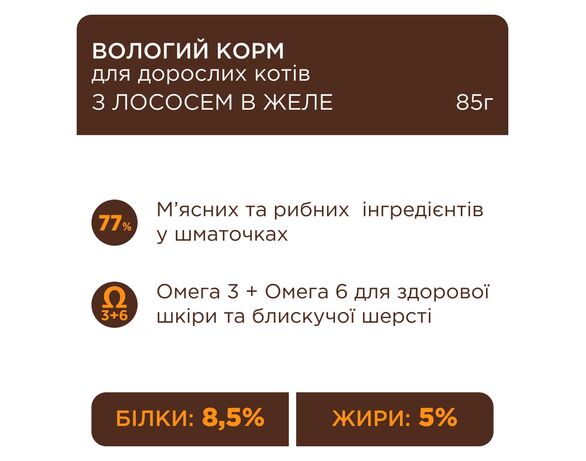 Корм для котів C4Р Premium з лососем у желе, пауч 85 г Аврора картинка 4 фото