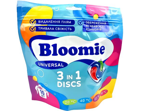 Капсули для прання Bloomie 3в1 Універсальні 17 г х 10 шт/уп Аврора каталог