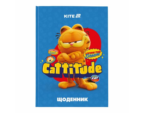 Щоденник шкільний тверда обкладинка KITE серія Garfield Аврора фото