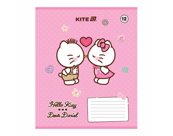 Зошит шкільний клітинка KITE серія Hello Kitty 12 аркушів Аврора вартість