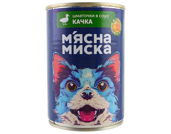 Консерви для собак М'ясна Миска шматочки качки з овочами в соусі 415 г Аврора недорого