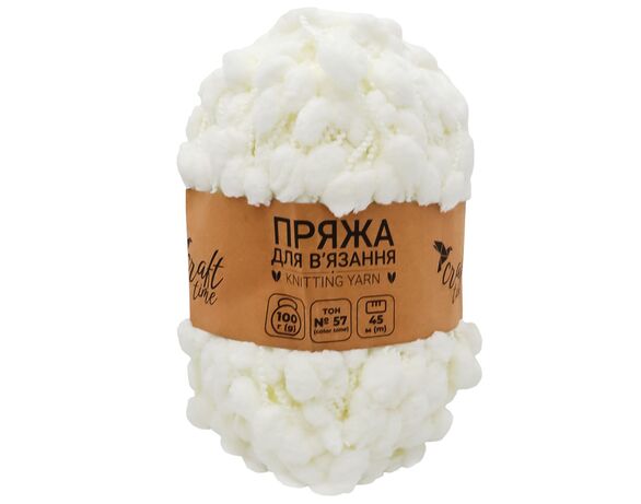 Пряжа для в'язання з помпонами Craft time 100 г, 45 м тон №57 Аврора ціна