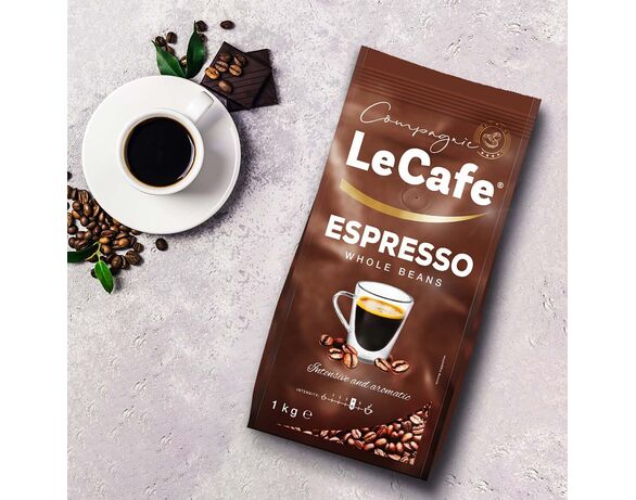 Кава смажена в зернах Le Cafe Espresso 1 кг Аврора картинка 2 дешево
