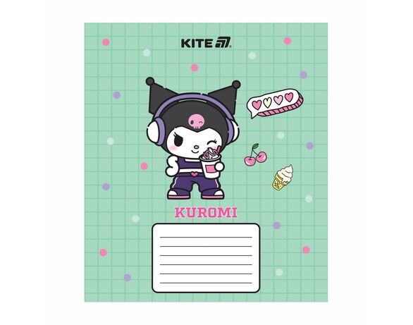Зошит шкільний клітинка KITE серія Kuromi 12 аркушів Аврора картинка 5 відгуки