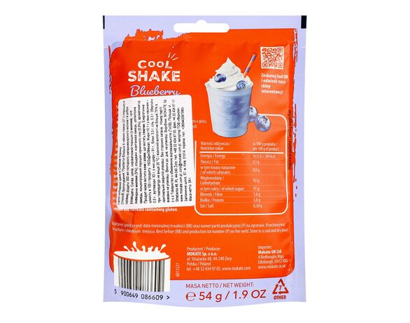 Напій молочний розчинний MOKATE Cool Shake чорниця 54 г Аврора картинка 2 відгуки