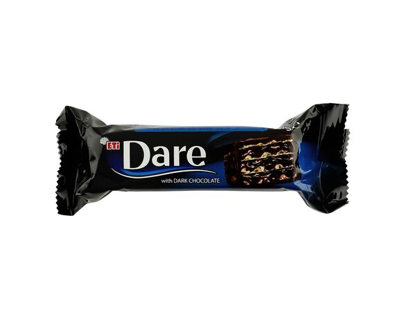 Батончик вафельний в чорному шоколаді Dare з шоколадною начинкою 50 г Аврора вартість